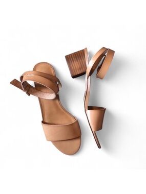 J. Crew Leather Block Heel Sandal Tan - 7